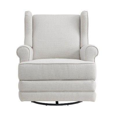 Teegan Sand Swivel Glider Recliner with Plush Wingback Design