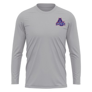American University Adult Sport Long Sleeve Left Chest Logo, Athletic Heather - 1 of 4