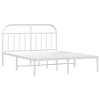 vidaXL 12" White California King Metal Bed Frame with Headboard No Mattress - 2 of 4