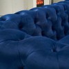 84" Chesterfield Velvet Sofa, Modern Tufted Couch with Gold Metal Arms, 700lb Capacity & Striped Pillows, Solid Wood Frame - 4 of 4