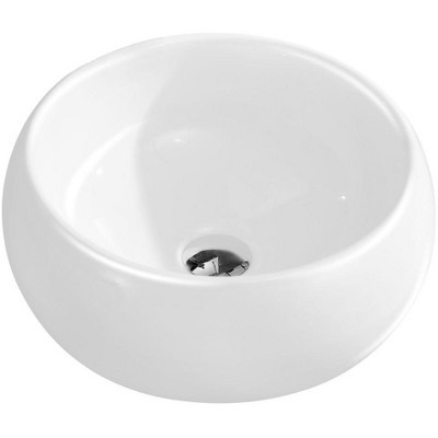Modern White Ceramic Round Vessel Bathroom Sink
