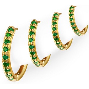 14K gold-plated small hoop earrings set, stackable cartilage earrings, a perfect Christmas gift for women. - 1 of 4