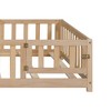 CAVINAS Full Size Montessori Floor Bed for Kids,Toddler Bed Frame with Safety Guardrails&Doors,Slatted Floor Bed for Girls,Boys,Teens - 4 of 4