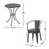 SKRAN Set of 3 KD Metal Outdoor Iron Bistro Set,Comprising Two Chairs and One Table for Small Spaces, Cozy Corners, Garden and Patio(Black+Silver) - 3 of 4