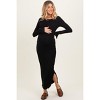 Pinkblush Black Scoop Back Long Sleeve Maternity Maxi Dress - 3 of 4