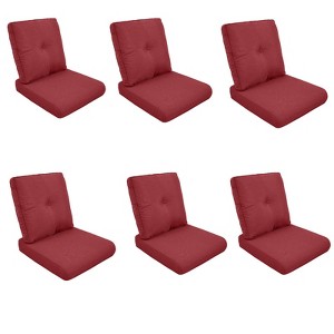 Outdoor Chair Cushion 6 Sets - 22" *25" Patio Furniture Cushions with Removable Cover, 28D High Density Sponge Filling Outdoor Patio Cushions - 1 of 4