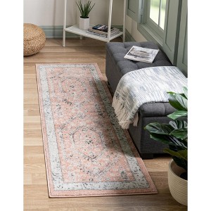 Unique Loom Aurelia Collection Area Rug - Trajan (2' X 8' Runner Rose ...