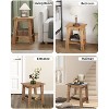 2pcs End Table, Side Table with 2-Tier Storage Shelf, Sofa Table for Small Space, Square Nightstand for Entryway, Living Room, Easy Assembly - 2 of 4