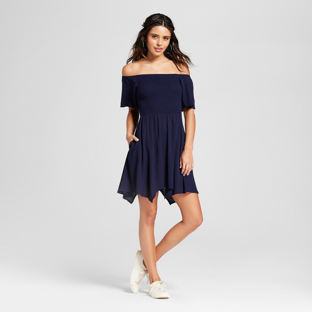 Women's Off the Shoulder Dress - Lots of Love by Speechless (Juniors') Navy S, Blue was $29.98 now $13.49 (55.0% off)