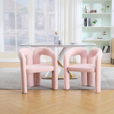 Vynxaria Contemporary Designed Velvet Fabric Upholstered Accent/Dining Chair /Barrel Side Chairs Kitchen Armchair,set of 2