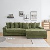 Resenkos 111.4" Reversible Chaise Sectional, Corduroy Fabric with Armrest Storage and Cup Holders, - 4 of 4