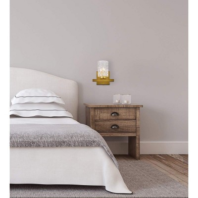 Cassie Brass and Clear Glass Dimmable Wall Sconce