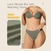 Niidor Women's Invisible Strapless Bra Backless Sticky Bra Upgrade Magnetic Clasp Adhesive Bra New Craft Lace Silicone Bras with Thong Underwear - 3 of 4
