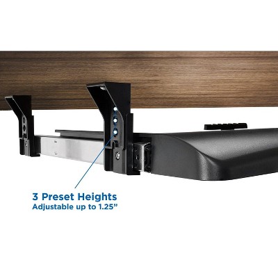 Adjustable Black Under Desk Keyboard Drawer with Mouse Platform