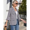Blazer Casual Open Front 3/4 Sleeve Suit Jackets Business Work Office Blazers - 3 of 4