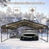 EROMMY 20' x 20' Carport with Galvanized Steel Roof, Sturdy Metal Carport for Cars, Boats, and Tractors - 4 of 4