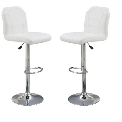NicBex Set of 2 Bar Stools for Kitchen Island,Modern Leather Adjustable Counter Bar Stools,Bar Chairs for Dining Rooms,Kitchens,Black/White