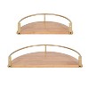 Kate and Laurel Camryn Half Circle Wood Floating Shelf, 2 Piece, Natural and Gold - 3 of 4