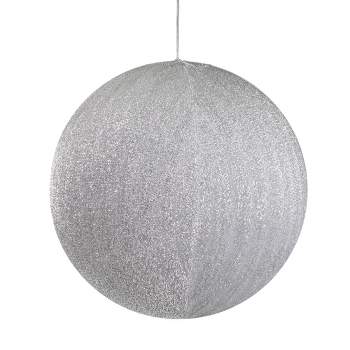 Northlight 19.5" Silver Tinsel Inflatable Christmas Ball Ornament Outdoor Decoration