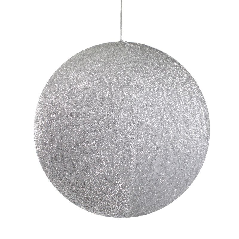 Northlight Tinsel Inflatable Christmas Ball Ornament Outdoor Commercial Decoration - 19.5" - Silver, 1 of 4