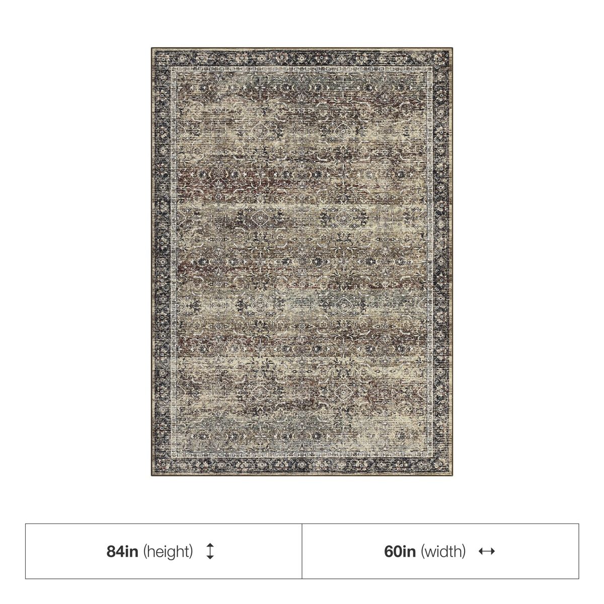 Vintage Washable Area Rugs with Non Slip for Living Room Bedroom Thin Boho Large Floor Carpet Rugs for Hallway High Traffic Area - thumbnail 7