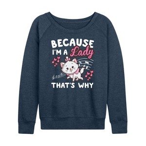 Women's - Disney - The Aristocats Lightweight French Terry Wide Neck Long Sleeve Shirt - 1 of 4