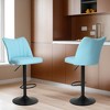 Skran Swivel Bar Stools Set of 2,Height Adjustable Counter Stool,Modern Armless Faux Leather Barstool Chairs with Backs for Kitchen Island(Blue) - 4 of 4
