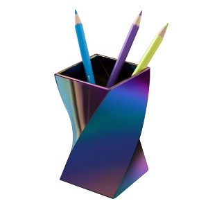 Zodaca Stylish Aurora Wave Pencil Pen Holder Cup Office Desktop Storage Organizer - Mixed Colors - 1 of 4