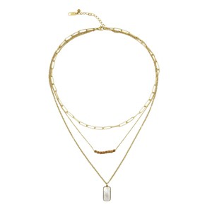 Slate by Rebl Three-Layer Shell Pendant Necklace 18K Gold Plated with MOP Pendant - 1 of 1