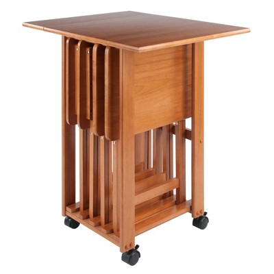 Sophia Transitional Teak 5-Piece Snack Table Set