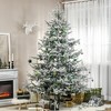 Whisen 8FT Pine Snow Flocked Artificial Christmas Tree with 1479 Realistic Cedar Branches, Auto Open - Green - 2 of 4