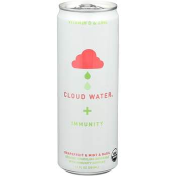 Cloud Water Immunity Organic Grapefruit Mint & Basil Sparkling Water - Pack of 12 - 12 fl oz