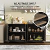 Sideboard Buffet Cabinet with 4 Fluted Doors, Farmhouse Kitchen Cupboard Storage with Adjustable Shelves, Modern Coffee Bar Cabinet for Dining Room - 4 of 4