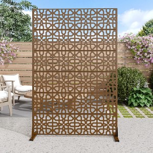 MAYEERTY Galvanized Steel Room Divider Outdoor and Indoor Divider with Free Standing Privacy Screen for Balcony Patio - 1 of 4