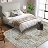 Machine Washable Area Rug Non Slip Rug Vintage Distressed Low Pile Foldable Rugs Medallio Retro Accent Carpet For Bedroom Living Room Office Dorm - 4 of 4