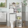VECELO Over The Toilet Storage Cabinet, Storage Cabinet with Door & Toilet Paper Holder Stand, Space-Saving Toilet Rack, White - 4 of 4