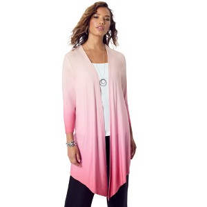 Roaman's Women's Plus Size Ultra Drape Cardigan - 1 of 4