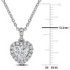 EVERLY JEWELRY | Sterling Silver 1 1/8 CT TGW Heart and Round-Cut Lab-Grown Diamond Halo Pendant with Chain, 17-inch - 3 of 4