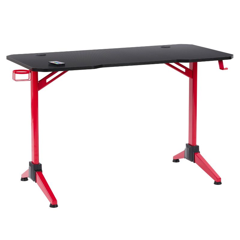 Conqueror Gaming Desk with Led Lights Black and Red - CorLiving, 5 of 16
