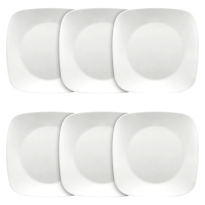 Corelle Square Vitrelle Plates (10.25") White - Set of 6
