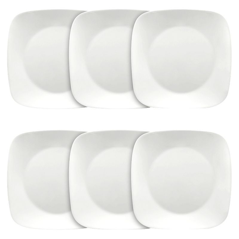 Corelle Square Vitrelle Plates (10.25&#34;) White - Set of 6, 1 of 5