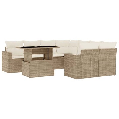vidaXL Garden Sofa Set Beige
