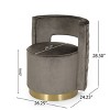 NicBex Velvet Swivel Barrel Accent Chair,Upholstered Swivel Living Room Chair with Open Button-Tufted Backrest,Accent Chairs for Living Room - 3 of 4