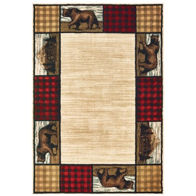 Oriental Weavers Woodlands 9603C Ivory/ Multi Indoor Area Rug - 6'7" x 9'2"