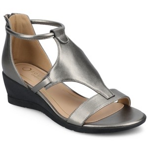 Journee Women's Trayle Medium and Wide Width Wedge Sandals - 1 of 4