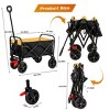 Mini Folding Wagon Garden Shopping Beach Cart (brake+orange+black) - 4 of 4