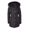 Sportoli Women Longer Length Plush Lined Quilted Winter Puffer Coat Zip-Off Faux Fur Trim Hood - 3 of 4