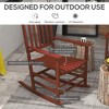 Outdoor Rocking Chair Set of 2, Patio Rocking Chair with Smooth Curves, High Density Wooden Rockers for Lawn Garden Porch, Supports Up to 350lbs - 4 of 4