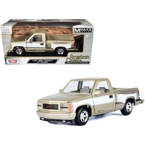 1992 GMC Sierra GT Pickup Truck Gold Metallic with White Sides "American Classics" Series 1/24 Diecast Model Car by Motormax - 1 of 3