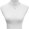 Women's Silver Cross Pendant and Imitation Pearl Layered Necklace - 2 of 2